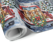 Nova Scotia Duck Tolling Retriever Christmas Red Geschenkpapier (Rolleneckpunkt)