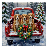Nova Scotia Duck Tolling Retriever Christmas Red Poster (Vorderseite)