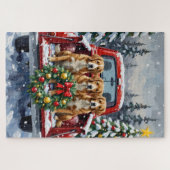 Nova Scotia Duck Tolling Retriever Christmas Red Puzzle (Horizontal)