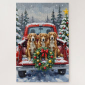 Nova Scotia Duck Tolling Retriever Christmas Red Puzzle (Vertikal)
