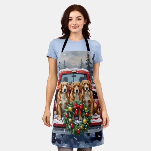 Nova Scotia Duck Tolling Retriever Christmas Red Schürze (Getragen)