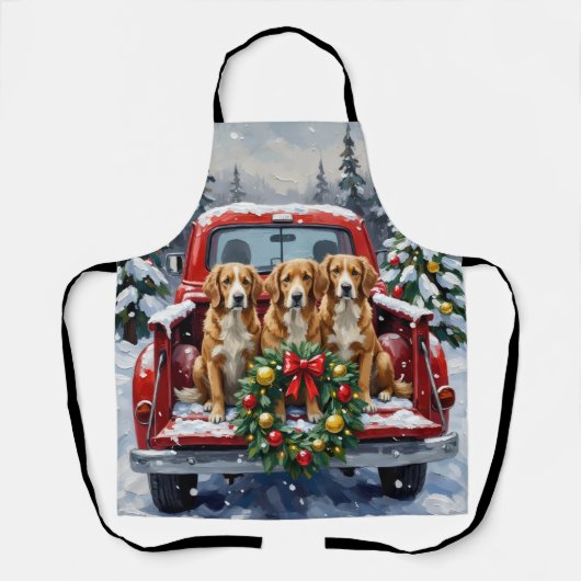 Nova Scotia Duck Tolling Retriever Christmas Red Schürze (Vorderseite)