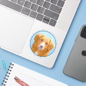 Nova Scotia Duck Tolling Retriever Dog Painting Aufkleber (Laptop mit iPhone)