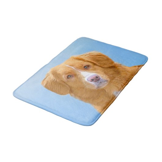 Nova Scotia Duck Tolling Retriever Dog Painting Badematte (Schrägansicht)