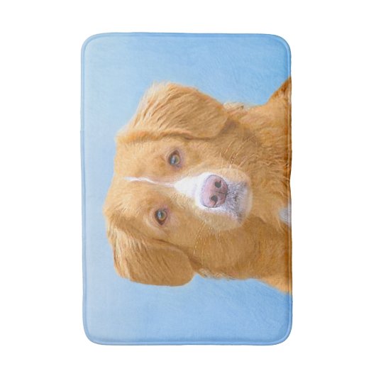Nova Scotia Duck Tolling Retriever Dog Painting Badematte (Vorderseite Vertikal)