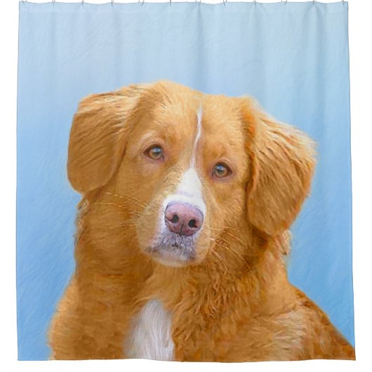 Nova Scotia Duck Tolling Retriever Dog Painting Duschvorhang (Vorderseite)