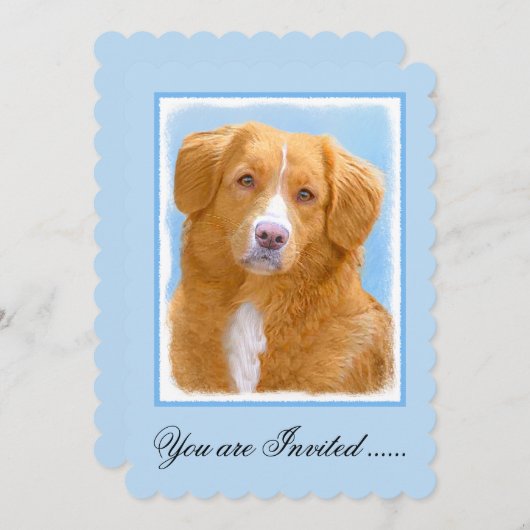 Nova Scotia Duck Tolling Retriever Dog Painting Einladung (Vorne/Hinten)