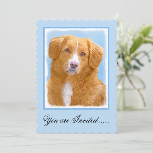Nova Scotia Duck Tolling Retriever Dog Painting Einladung (Stehend Vorderseite)