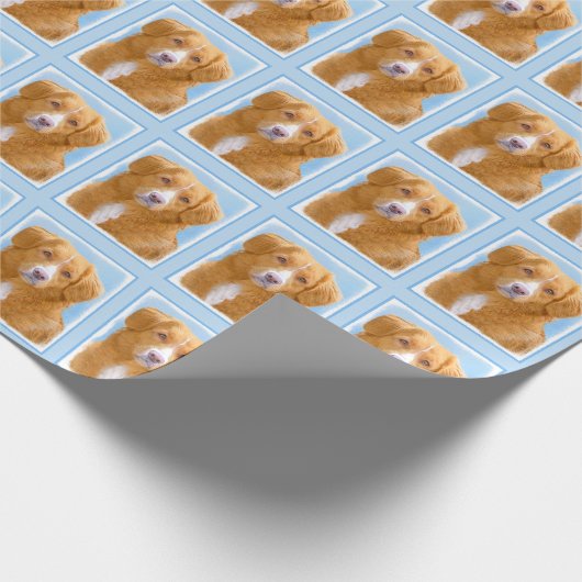 Nova Scotia Duck Tolling Retriever Dog Painting Geschenkpapier (Ecke)