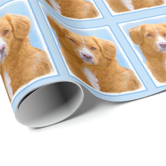 Nova Scotia Duck Tolling Retriever Dog Painting Geschenkpapier (Rolleneckpunkt)
