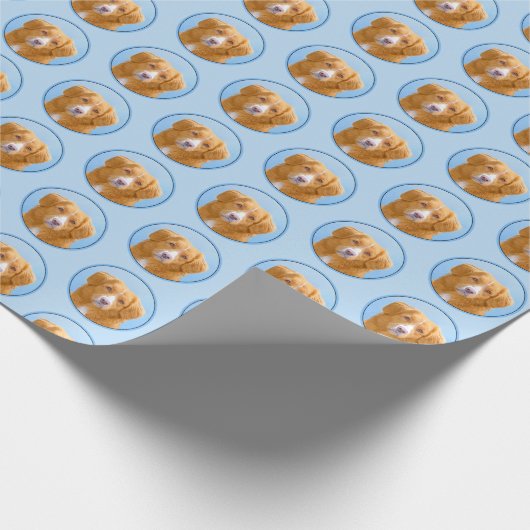 Nova Scotia Duck Tolling Retriever Dog Painting Geschenkpapier (Ecke)
