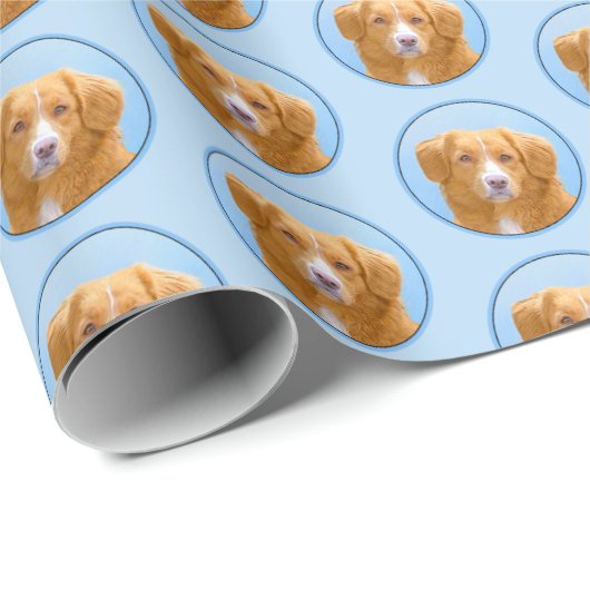 Nova Scotia Duck Tolling Retriever Dog Painting Geschenkpapier (Rolleneckpunkt)