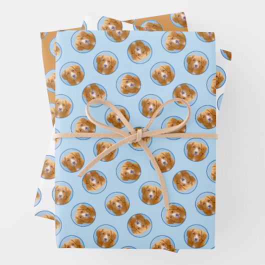Nova Scotia Duck Tolling Retriever Dog Painting Geschenkpapier Set (Beispiel)