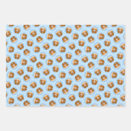 Nova Scotia Duck Tolling Retriever Dog Painting Geschenkpapier Set (Vorderseite)