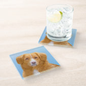 Nova Scotia Duck Tolling Retriever Dog Painting Glasuntersetzer (Schrägansicht)