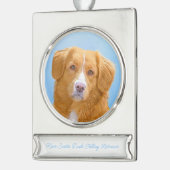 Nova Scotia Duck Tolling Retriever Dog Painting Go Banner-Ornament Silber (Links)