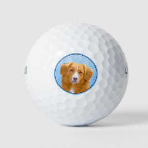Nova Scotia Duck Tolling Retriever Dog Painting Golfball