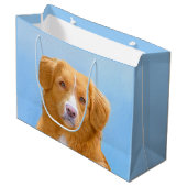 Nova Scotia Duck Tolling Retriever Dog Painting Große Geschenktüte (Vorderseite Schrägansicht)
