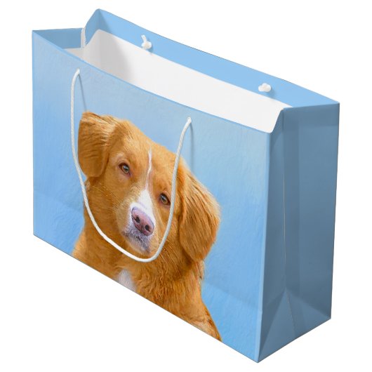 Nova Scotia Duck Tolling Retriever Dog Painting Große Geschenktüte (Vorderseite Schrägansicht)