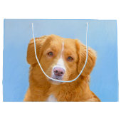 Nova Scotia Duck Tolling Retriever Dog Painting Große Geschenktüte (Rückseite)