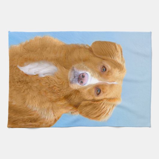 Nova Scotia Duck Tolling Retriever Dog Painting Handtuch (Horizontal)