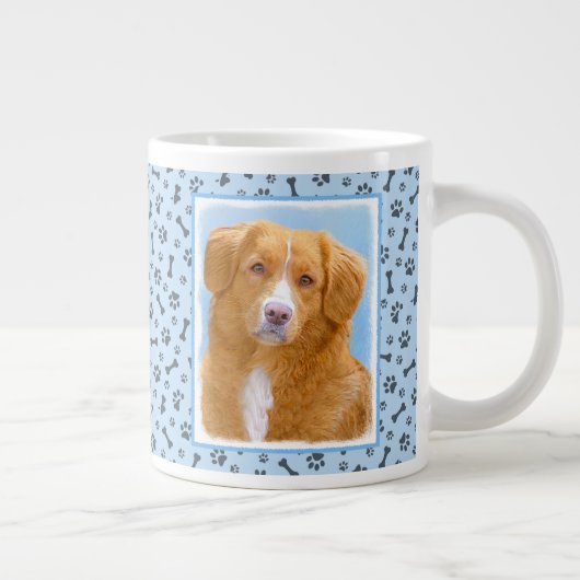 Nova Scotia Duck Tolling Retriever Dog Painting Jumbo-Tasse (Rechts)