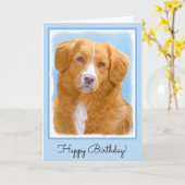Nova Scotia Duck Tolling Retriever Dog Painting Karte (Gelbe Blume)
