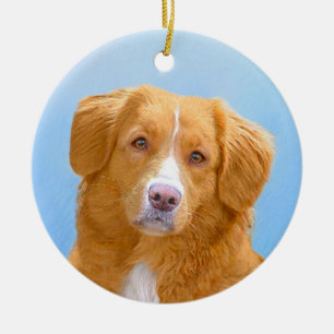 Nova Scotia Duck Tolling Retriever Dog Painting Keramik Ornament