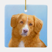 Nova Scotia Duck Tolling Retriever Dog Painting Keramikornament (Rückseite)