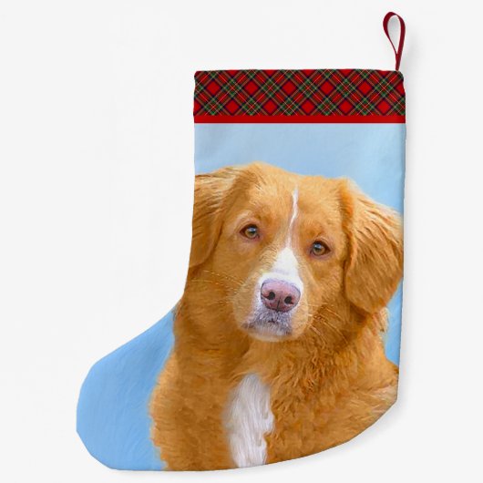 Nova Scotia Duck Tolling Retriever Dog Painting Kleiner Weihnachtsstrumpf (Rückseite)