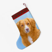 Nova Scotia Duck Tolling Retriever Dog Painting Kleiner Weihnachtsstrumpf (Rückseite (Hängend))