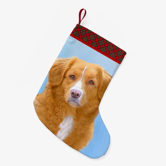 Nova Scotia Duck Tolling Retriever Dog Painting Kleiner Weihnachtsstrumpf (Vorderansicht (hängend))