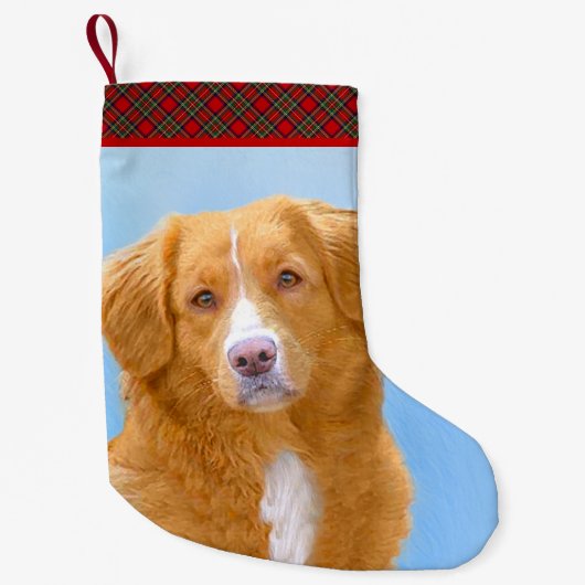 Nova Scotia Duck Tolling Retriever Dog Painting Kleiner Weihnachtsstrumpf (Vorderseite)