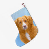 Nova Scotia Duck Tolling Retriever Dog Painting Kleiner Weihnachtsstrumpf (Rückseite (Hängend))