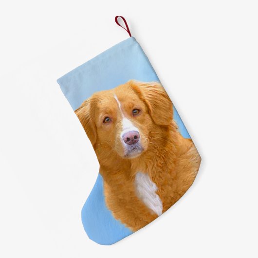 Nova Scotia Duck Tolling Retriever Dog Painting Kleiner Weihnachtsstrumpf (Rückseite (Hängend))