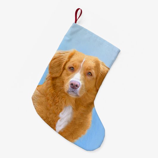 Nova Scotia Duck Tolling Retriever Dog Painting Kleiner Weihnachtsstrumpf (Vorderansicht (hängend))