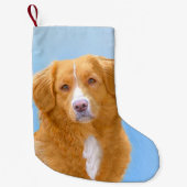 Nova Scotia Duck Tolling Retriever Dog Painting Kleiner Weihnachtsstrumpf (Vorderseite)