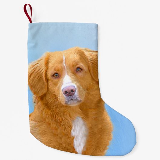 Nova Scotia Duck Tolling Retriever Dog Painting Kleiner Weihnachtsstrumpf (Vorderseite)