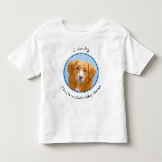 Nova Scotia Duck Tolling Retriever Dog Painting Kleinkind T-shirt (Vorderseite)