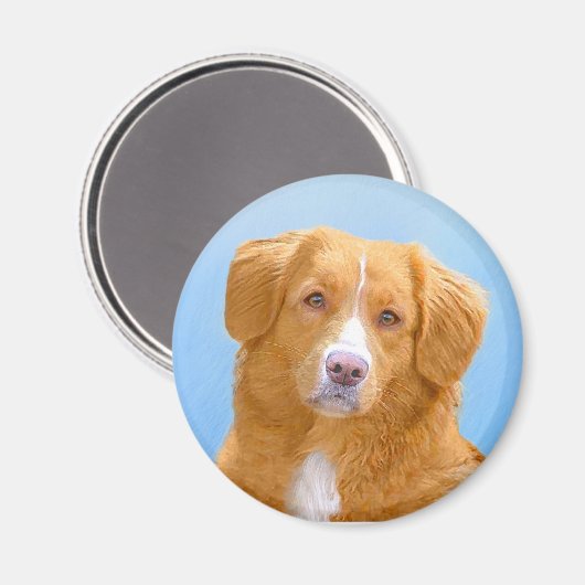 Nova Scotia Duck Tolling Retriever Dog Painting Magnet (Vorderseite/Rückseite)
