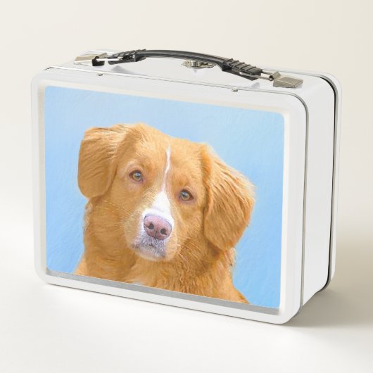 Nova Scotia Duck Tolling Retriever Dog Painting Metall Brotdose (Rückseite)