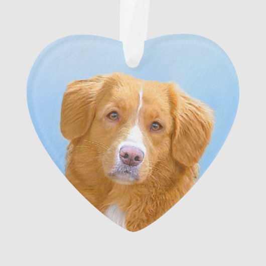 Nova Scotia Duck Tolling Retriever Dog Painting Ornament (Rückseite)
