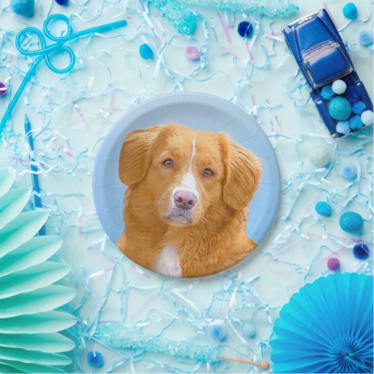 Nova Scotia Duck Tolling Retriever Dog Painting Pappteller (Party)