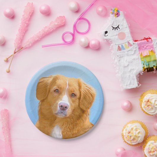 Nova Scotia Duck Tolling Retriever Dog Painting Pappteller (Party)