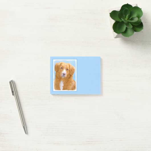 Nova Scotia Duck Tolling Retriever Dog Painting Post-it Klebezettel (Büro)