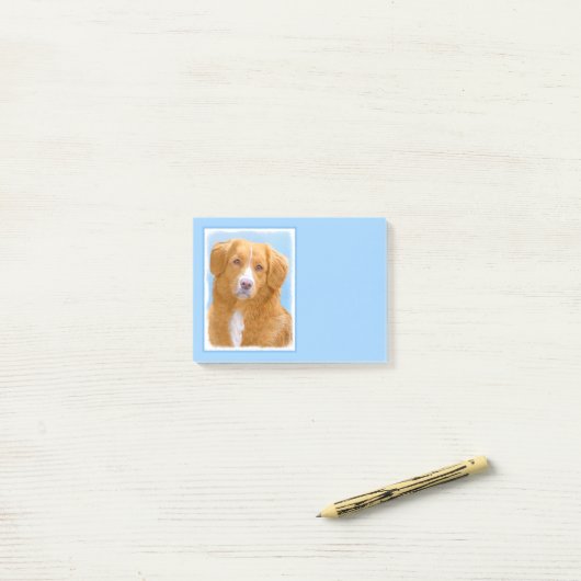 Nova Scotia Duck Tolling Retriever Dog Painting Post-it Klebezettel (Auf Schreibtisch)