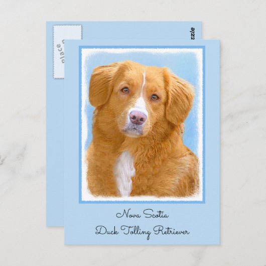 Nova Scotia Duck Tolling Retriever Dog Painting Postkarte (Vorne/Hinten)