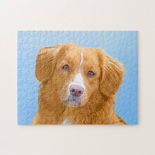 Nova Scotia Duck Tolling Retriever Dog Painting Puzzle (Horizontal)