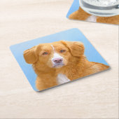 Nova Scotia Duck Tolling Retriever Dog Painting Rechteckiger Pappuntersetzer (angewinkelt)