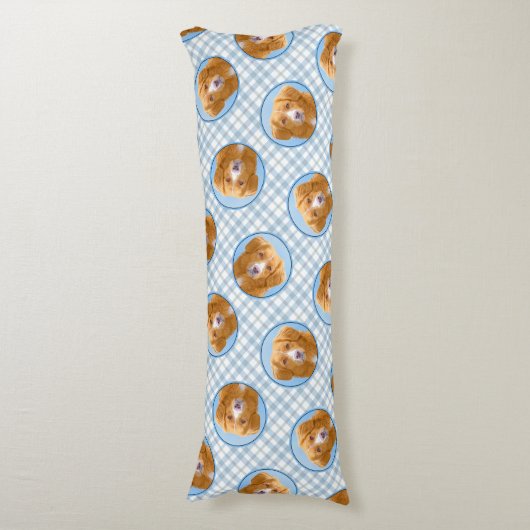 Nova Scotia Duck Tolling Retriever Dog Painting Seitenschläferkissen (Vorderseite Vertikal)